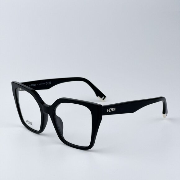 Fendi FE50002I WAY 001 BRAND NEW Eyeglasses Shiny Black Unisex Geometric - Picture 1 of 10